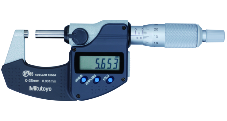 Mitutoyo Digimatic mikrométer racsnival, IP65, 0-25 mm, 0.001 mm (293-230-30) termék fő termékképe