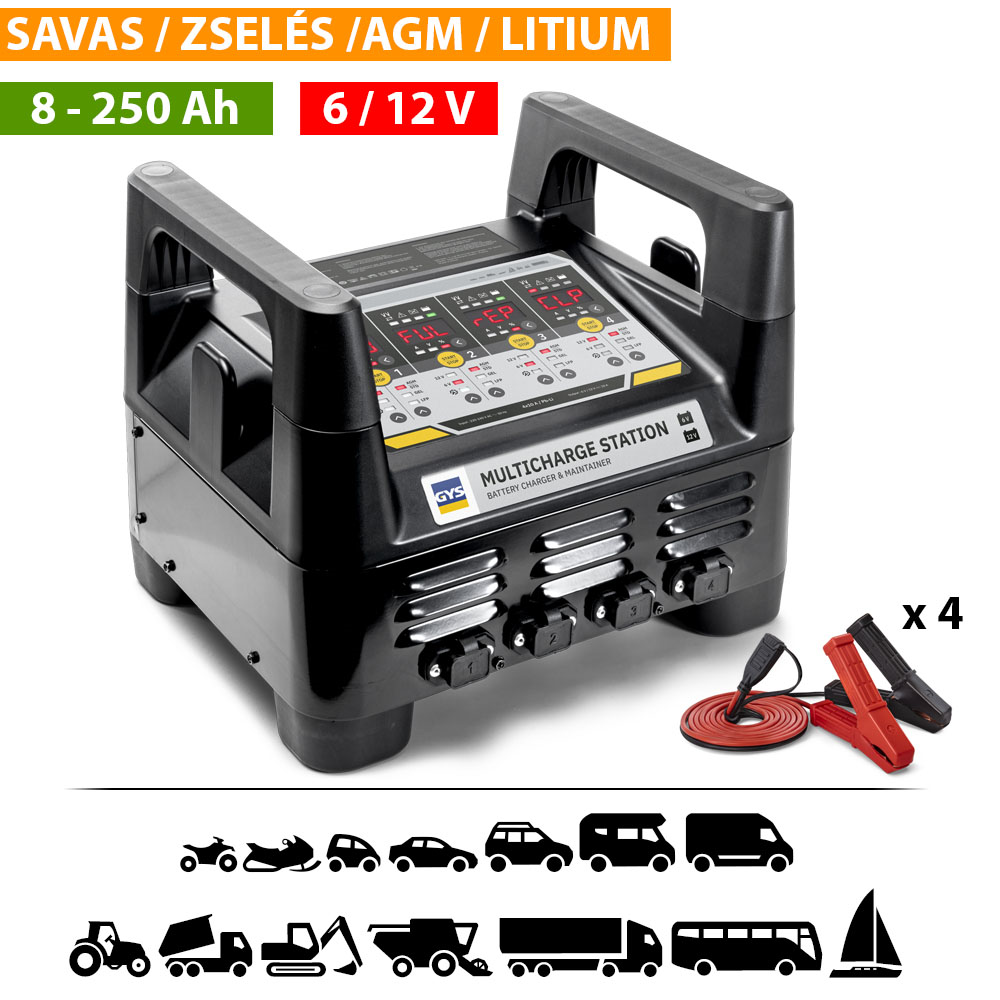 GYS MULTICHARGE inverteres akkumulátor töltő állomás 4 x 10 A / Pb-Li termék fő termékképe