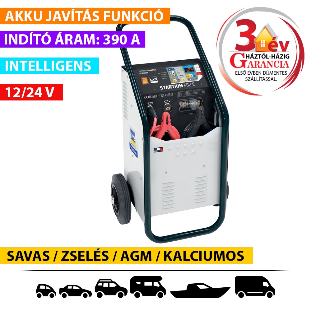 GYS Startium 480 E automata töltő-indító termék fő termékképe