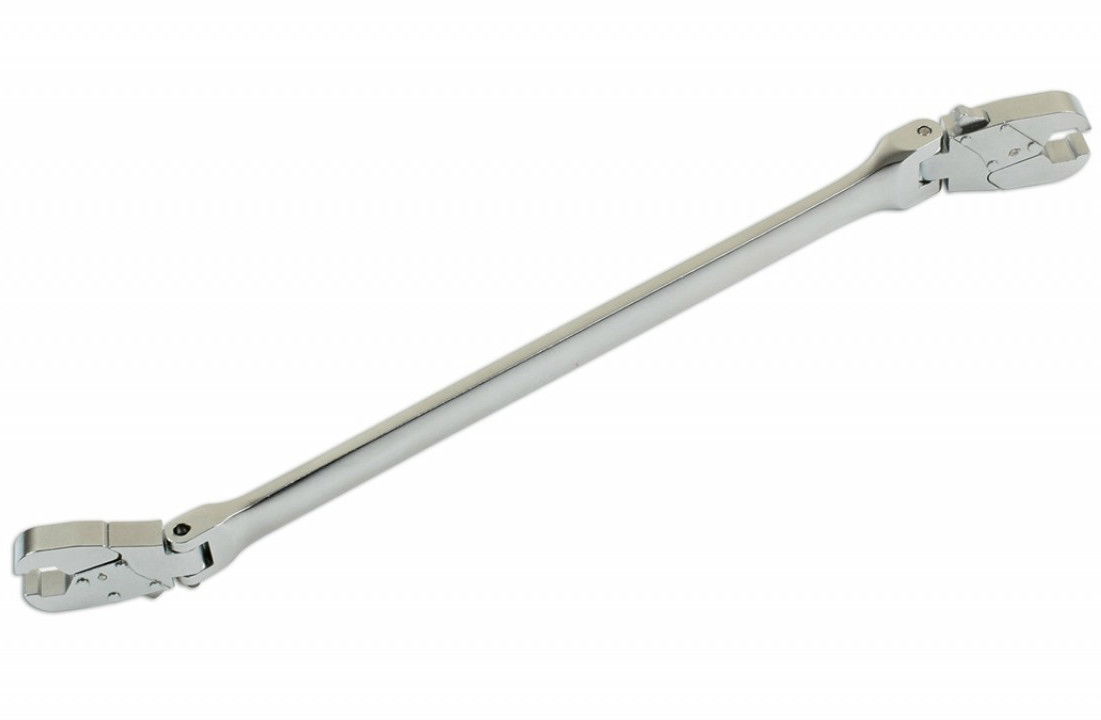 Laser Tools LAS-7380 kétoldali csuklós, extra hosszú, racsnis fékcsőkulcs, 8 x 9 mm termék fő termékképe